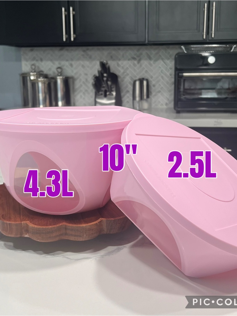 Tupperware Pink Mixing & Storage Bowl Set (4.3L + 2.5L)